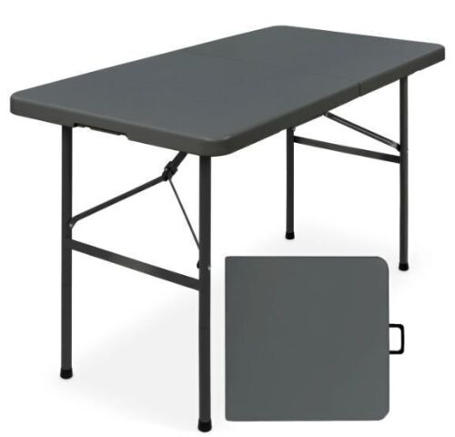Portable Folding Plastic Dining Table w/ Handle, Lock - 4ft - Lot 315