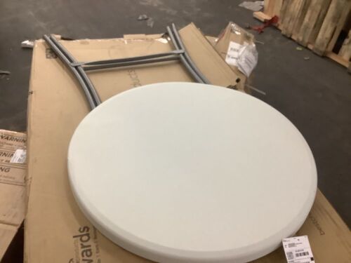 Bar Height Folding Table Indoor Outdoor Accessory w/ Thick Table Top - 32in - Damaged Leg - Lot 309