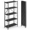 5-Tier Heavy-Duty Foldable Storage Shelf with Lockable Wheels - Thumbnail 1