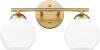2-Light Modern Globe Vanity Light with Milk Glass Shades - Thumbnail 1