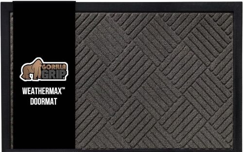 GORILLA GRIP 100% Waterproof All-Season WeatherMax Doormat 35x23 - Lot 764