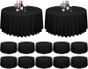 12 Pack Round Tablecloth Black Tablecloths 120 Inch - Thumbnail 1
