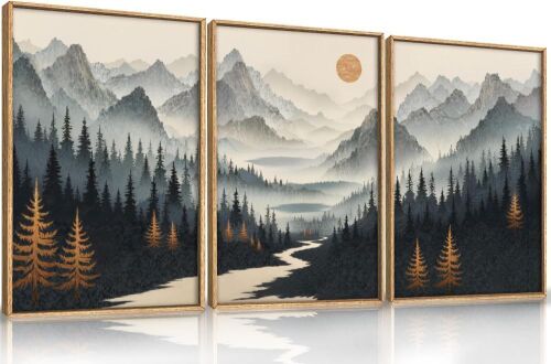 Misty Forest Framed Canvas Wall Art Set - Lot 365