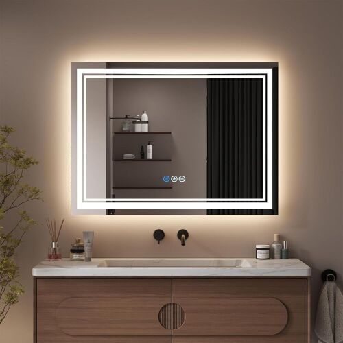 LED Anti-Fog Bathroom Mirror, 28" x 36" - Lot 167