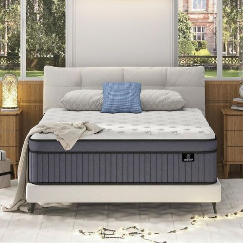 EEN EEN SLEEP 14 Inch Queen Hybrid Mattress with Gel Memory Foam & Pocket Springs - Lot 67JF