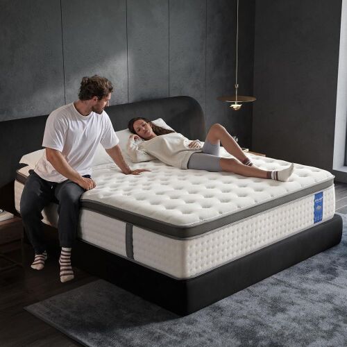 14 Inch King Size Hybrid Gel Memory Foam Mattress - Lot 47JF