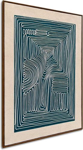 Blue Textured Abstract Wall Art, 36" x 24" - Lot 173