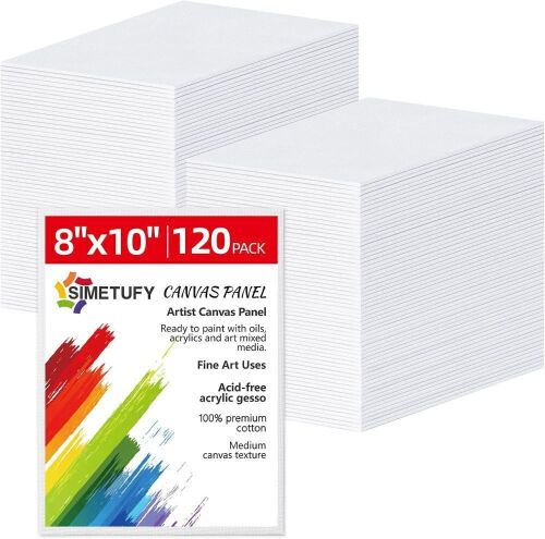 Simetufy Canvas Panels 8x10, 120 Pack - Lot 478