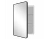 WallBeyond 24 in. W x36 in. H Rounded Rectangular Black Aluminum Alloy Framed Medicine Cabinet with Mirror - Thumbnail 1