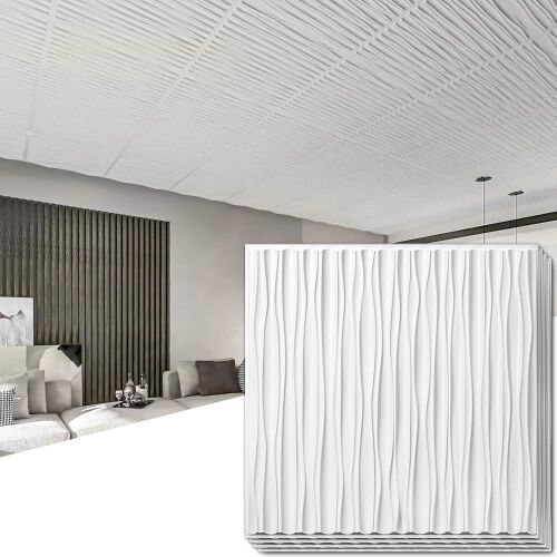 12 Pack 3D Drop Ceiling Tile 24" x 24" - Lot 785