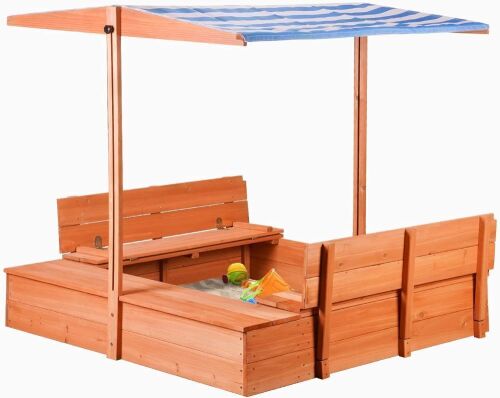Outdoor Wooden Sandbox with Toy Storage - Lot 187
