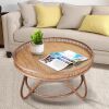 FINECASA Boho Rattan Coffee Table, 32" x 18'' - Thumbnail 1
