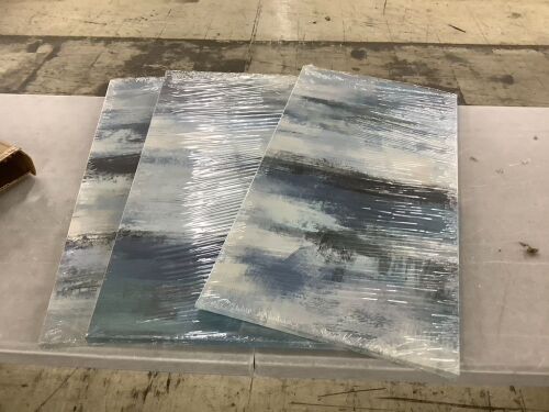 Abstract Wall Art, 3 Panels - Lot 392