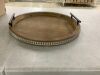 Beaded Round Decorative Tray with Handles - Thumbnail 2