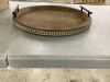Beaded Round Decorative Tray with Handles - Thumbnail 3