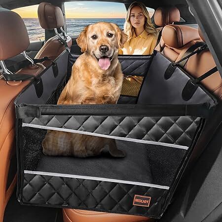 MIXJOY Dog Car Seat for Large Medium Dogs, Back Seat Extender for Pets, Waterproof Pet Carseat for Medium Sized Dog, Hammock for Pet, with Storage Pocket - Lot 53