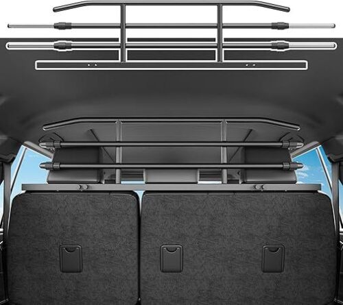 Dog Car Barrier Compatible with 2025 Toyota 4Runner Trunk Cargo Pet Barrier Carbon Steel Pet Divider Gate Replacement for 2025 Toyota 4Runner Accessories - Lot 55