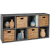 8-Cube Bookshelf, 11in Storage Display w/ Removable Panels, Customizable - Thumbnail 1