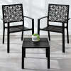 3-Piece Stackable Steel Outdoor Conversation Bistro Set - Thumbnail 1