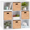 9-Cube Bookshelf Storage Display w/ 3 Removable Panels, Customizable Design - Thumbnail 1