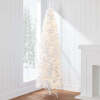 Pre-Lit White Pencil Christmas Tree w/ Metal Base, Incandescent Lights 7.5ft - Thumbnail 1
