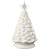 Large Pre-Lit Ceramic Christmas Tree Decoration w/ LED Light, Timer - 18in - Thumbnail 1
