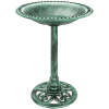 Vintage Outdoor Garden Bird Bath w/ Fleur-de-Lis Accents - Thumbnail 1