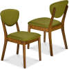 2-Piece Mid-Century Modern Wood &Upholstered Dining Chair Set - Thumbnail 1