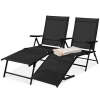 Set of 2 Outdoor Patio Chaise Recliner Lounge Chairs w/ Rust-Resistant Frame - Thumbnail 1