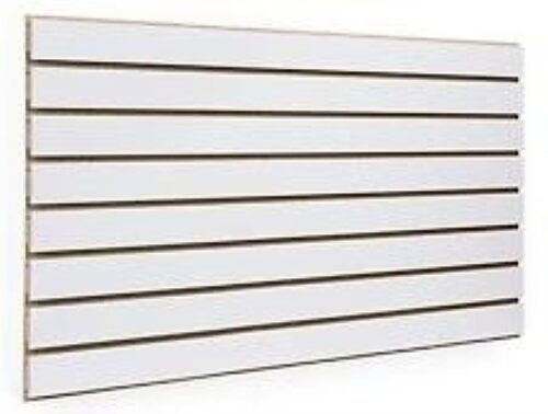 White Slatwall Panels 24"H x 48"L (Set of 2 Panels) - with or Without Metal Inserts (Without Metal Inserts) - Lot 2200
