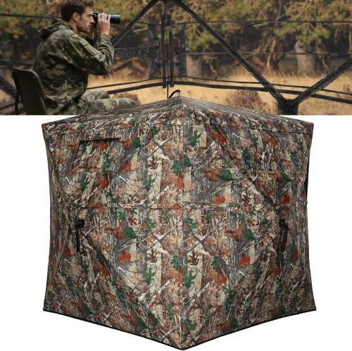 TLC Sport Hunting Blind with Carrying Bag, 270/360 Degree See Through Ground Blind, Pop Up Hunting Blind Portable Concealed Camouflage Tent - Lot 2215