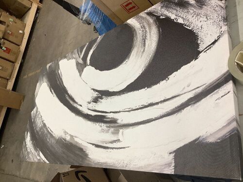 Black and white Minimalist Painting Textured Wall Art - Lot 2225