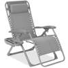Monochromatic Zero Gravity Patio Chair Recliner w/ Side Tray, Headrest - Thumbnail 1