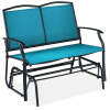 2-Person Patio Loveseat Swing Glider, Bench Rocker w/ Armrests - Thumbnail 1