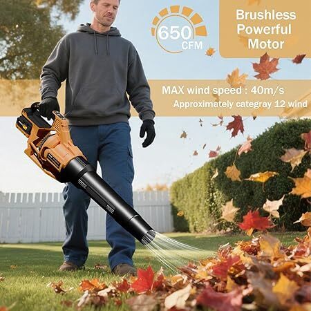 Leaf Blower Cordless,High-Power Turbo Battery Powered Leaf Blower - Lot 2234
