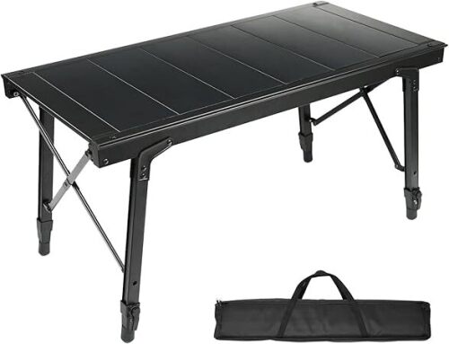 Folding Camping Table, Heavy Duty Portable Modular Outdoor Cooking System, Height Adjustable Sturdy Aluminum IGT Camp Table with Carry Bag for Camping，Holds up to 400 LBS - Lot 2244