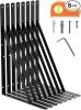 8-Pack 18 Inch Heavy Duty Shelf Brackets, Large Floating Wall Bracket for Garage Storage Shelves, Black Powder-Coated Finish, Load Capacity 800lbs - Thumbnail 1
