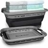 BROOKSTONE, 11 GALLONS - [OUR LARGEST BASKET EVER] 24" Collapsible Laundry Basket, Comfort Non-Slip Grip Handles, Minimalist Space Saving Design, Portable Pop-Up Hamper, [BPA FREE] Dark Grey - Thumbnail 1