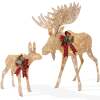 5ft 2-Piece Moose Family Lighted Outdoor Christmas Decor Set w/ LED Lights - Thumbnail 1