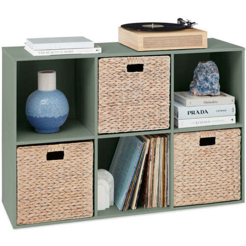 6-Cube Bookshelf, 13.5in Storage Display w/ Removable Panels, Customizable - Lot 2471