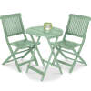 3-Piece Acacia Wood Bistro Set w/ Folding Table, 2 Chairs - Thumbnail 1