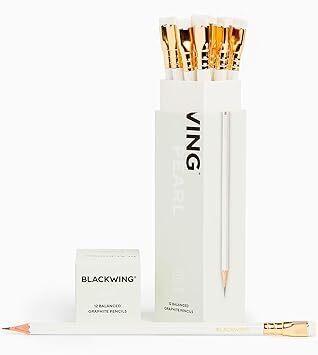 Blackwing Pearl Pencils - 12 Count, Incense-cedar, Premium Japanese Graphite, Pearlescent White, Balanced Lead, Great for Journaling and Writing - Lot 2238