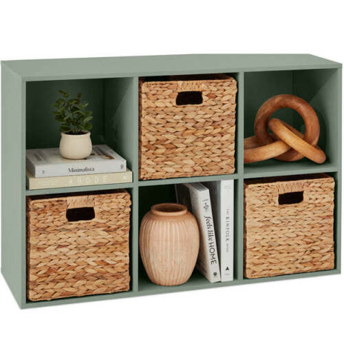 6-Cube Bookshelf, 11in Storage Display w/ Removable Panels, Customizable - Lot 2492