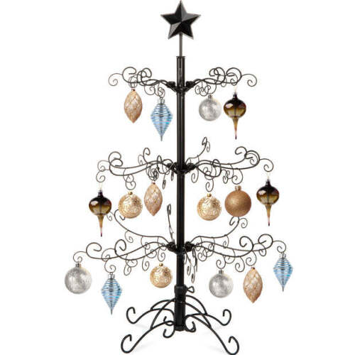 Wrought Iron Christmas Tree Ornament Display w/ Easy Assembly, Stand - 3ft - Lot 2423