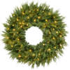 Pre-Lit Cedar Cypress Christmas Realistic Wreath w/ Twinkling LEDs 30in - Thumbnail 1