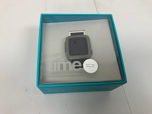 Pebble Time Smartwatch, Powers Up, E-Commerce Return, Sold as is - Lot 80Y