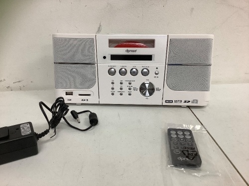 CD Player/Radio Clock Music System, Powers Up, E-Commerce Return, Sold as is - Lot 531Y