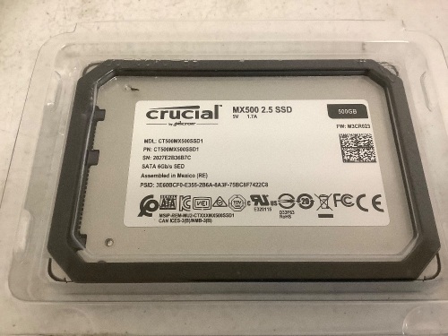 Crucial Solid State Drive 500GB, E-Commerce Return, Sold as is - Lot 566