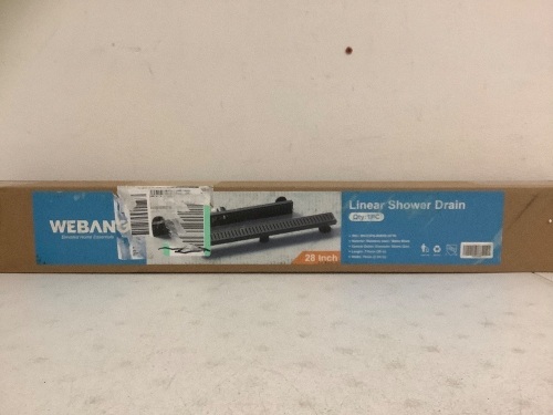 Webang Linear Shower Drain, 28", Appears New, Sold As Is - Lot 645
