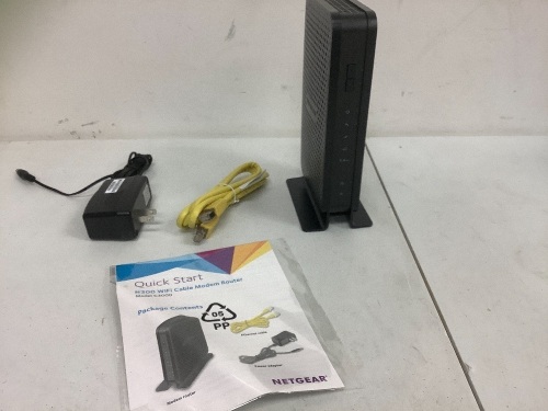 Netgear Wifi Cable Modem Router, Powers Up, E-Commerce Return, Sold as is - Lot 713Y